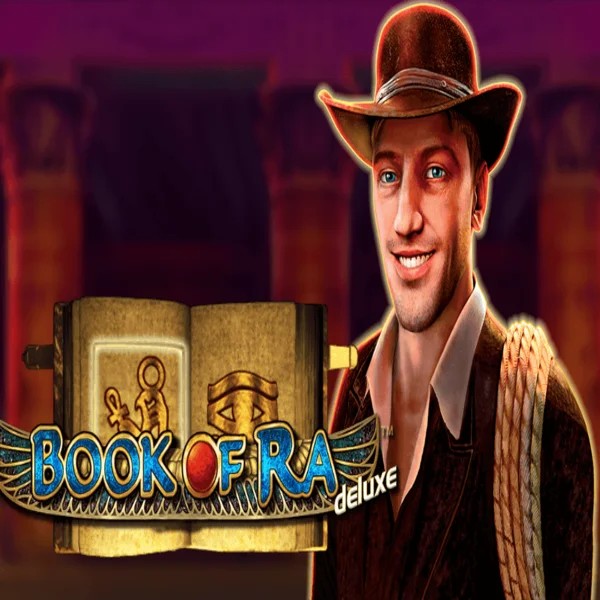 Book of Ra Deluxe logo by Novomatic at Sankra Casino