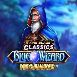 Fire Blaze Blue Wizard Megaways logo by Rarestone Gaming Sankra Casino