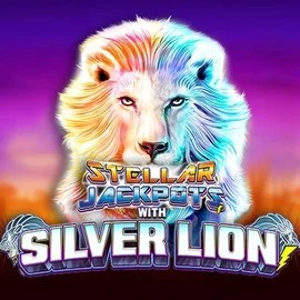 Stellar Jackpots with Silver Lion online game logo by Lightning Box Game on sankrancasino.com